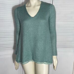 NWT Zara Pastel Knit V Neck Lined Sweater Size Medium